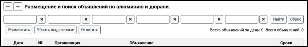 Поиск и размещение объявлений по алюминию на ПоискАлюминия.РФ